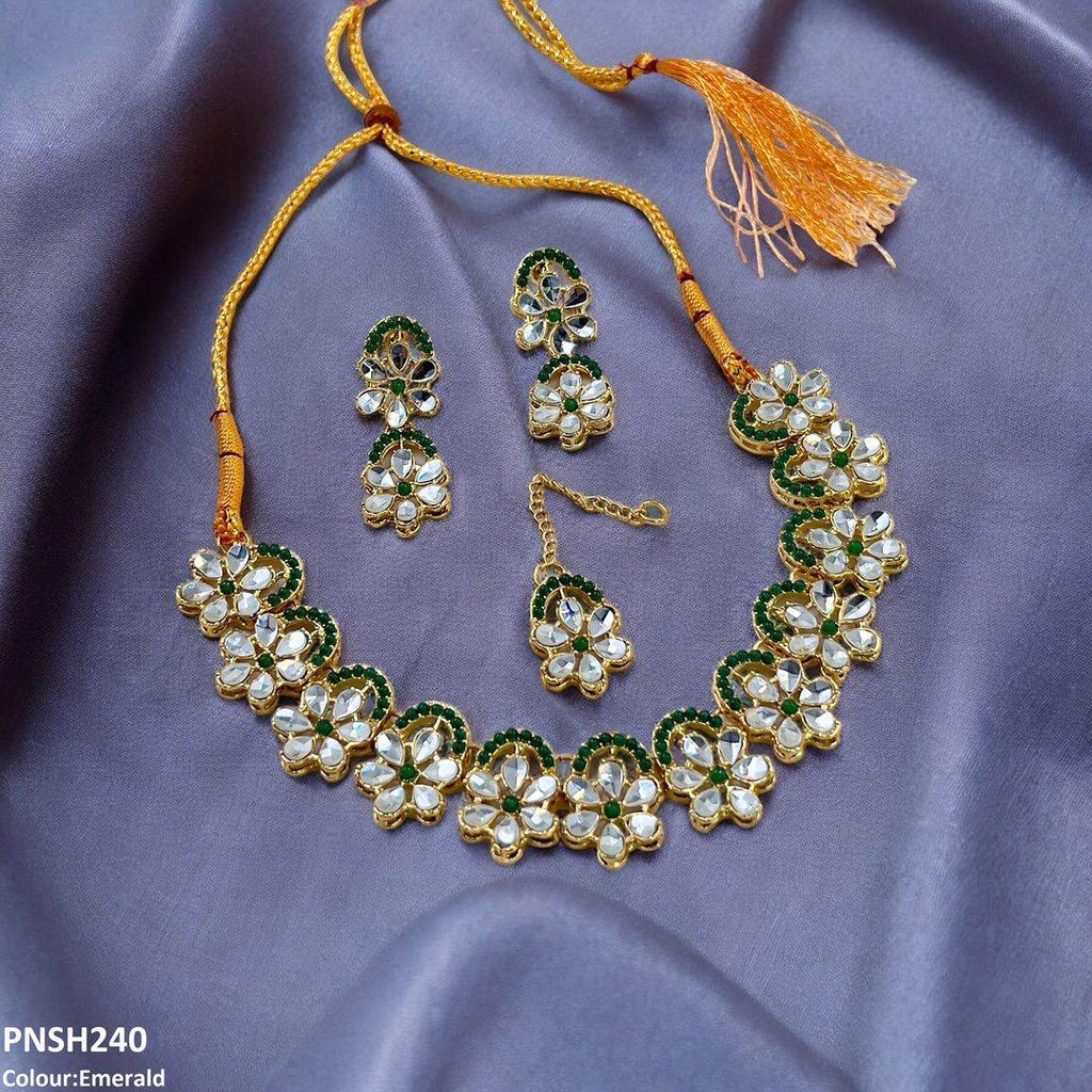 Flower Tear Stone Necklace Set