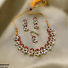 Flower Tear Stone Necklace Set