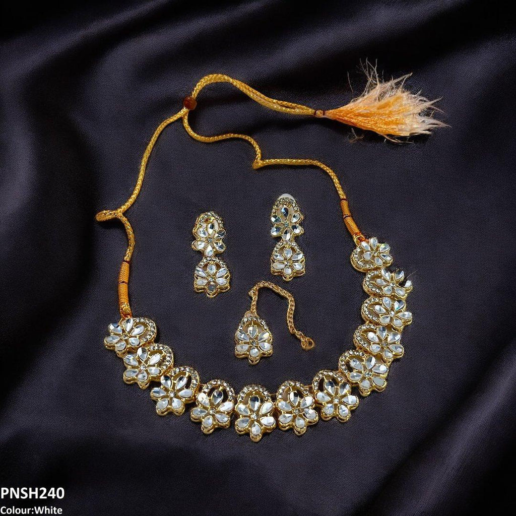 Flower Tear Stone Necklace Set
