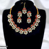 Flower Tear Stone Necklace Set