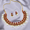 Square/Pearl Drop Necklace Set