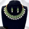 Square/Pearl Drop Necklace Set