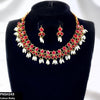 Square/Pearl Drop Necklace Set