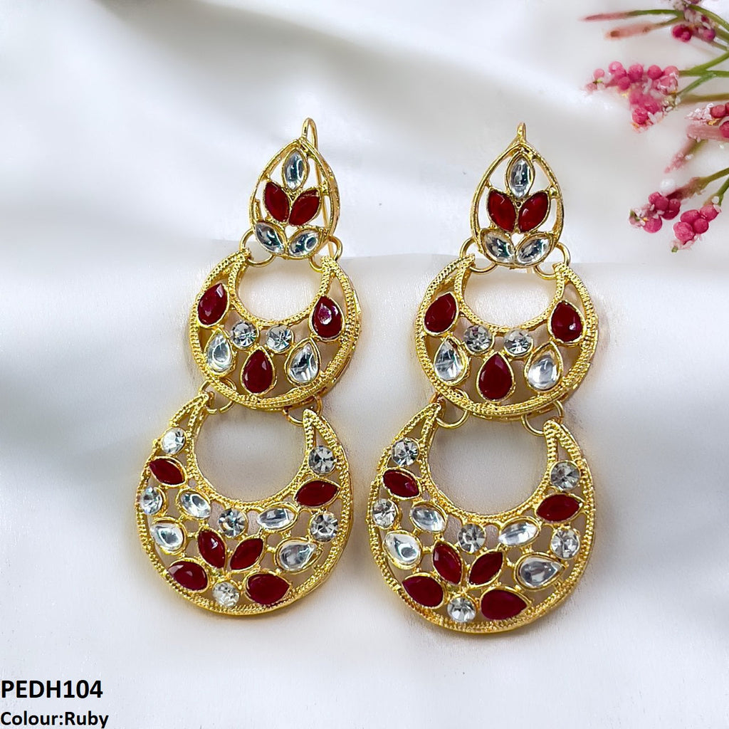 Double Moon Drop Earrings