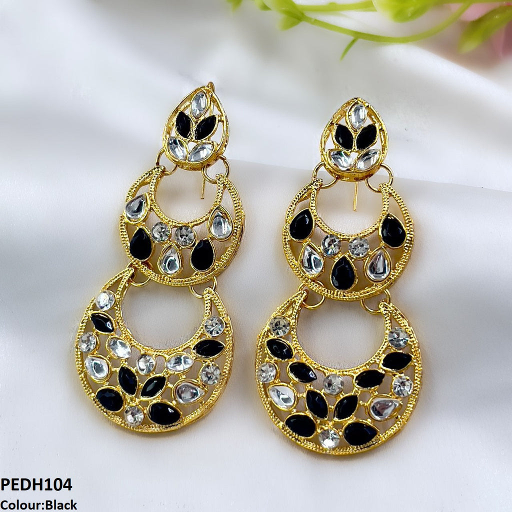 Double Moon Drop Earrings