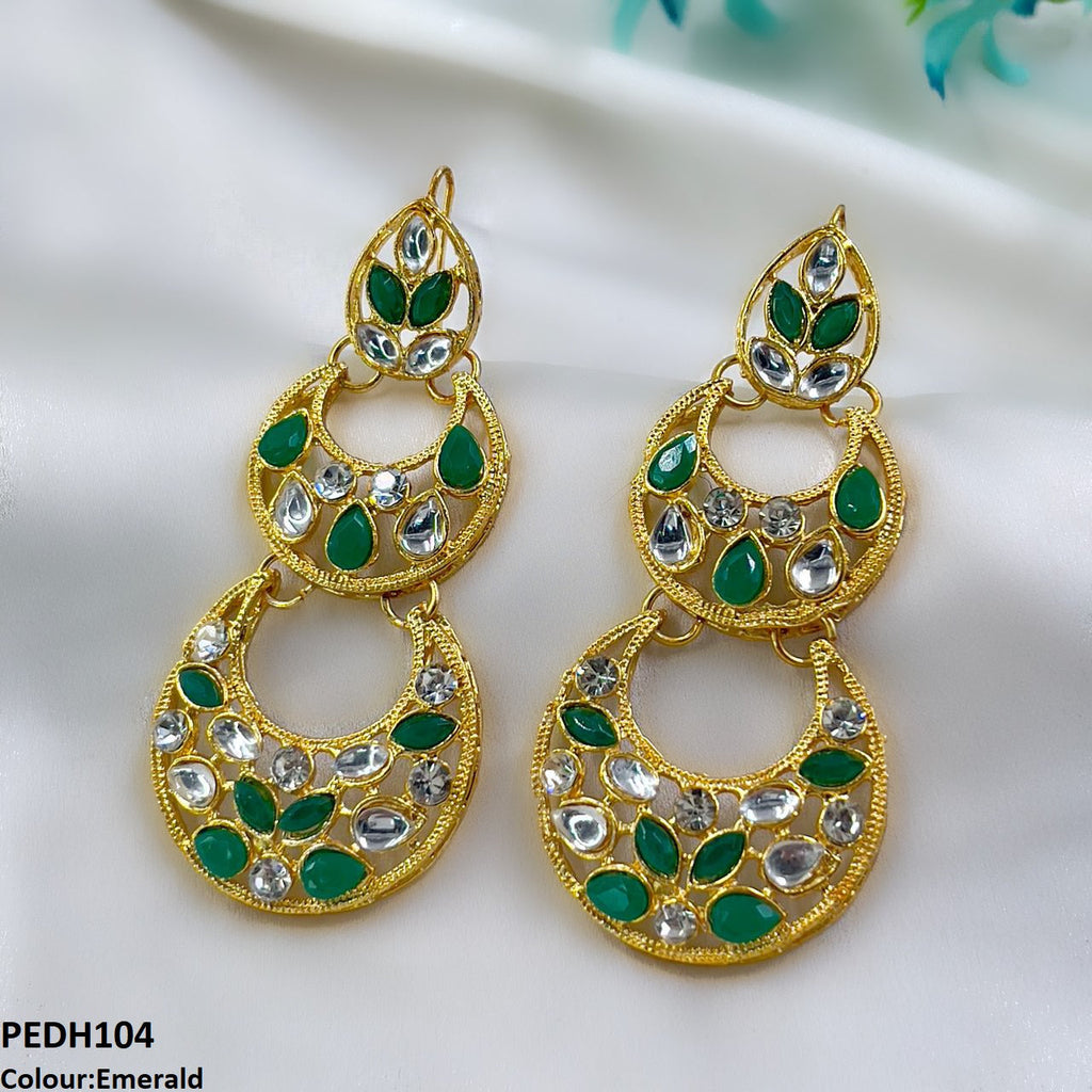 Double Moon Drop Earrings
