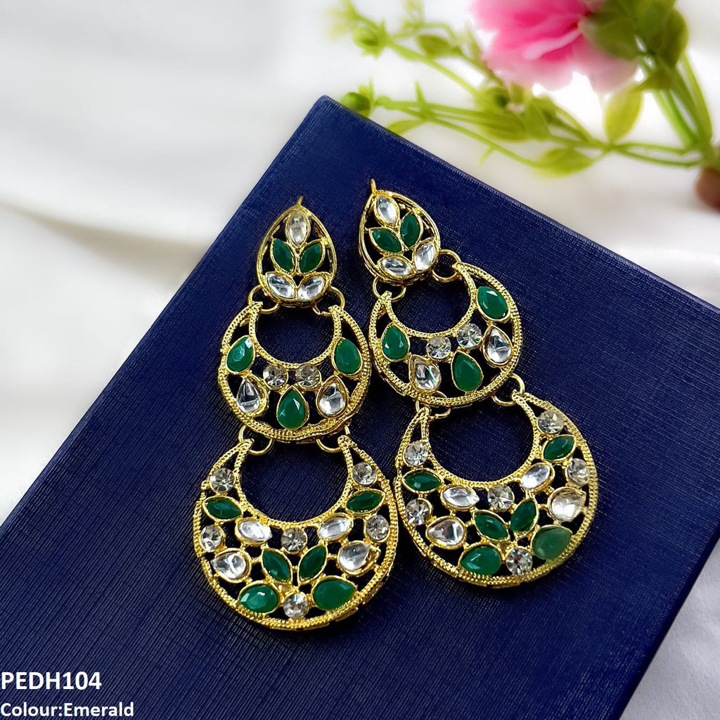 Double Moon Drop Earrings