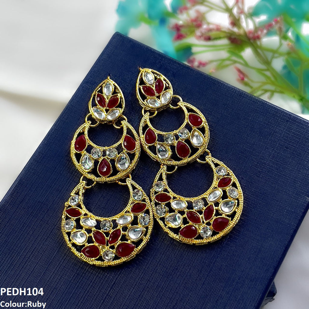 Double Moon Drop Earrings