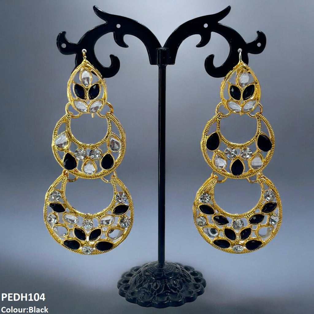 Double Moon Drop Earrings