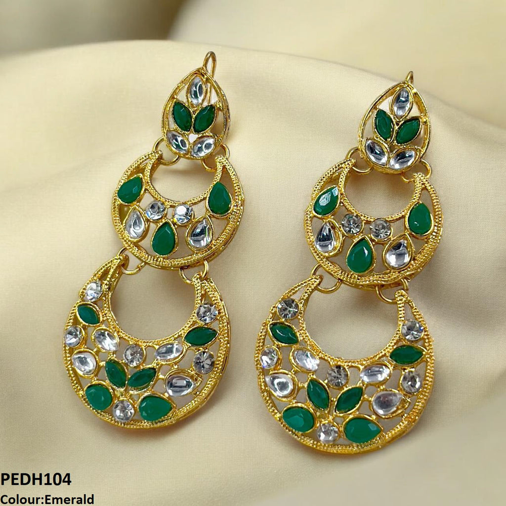Double Moon Drop Earrings