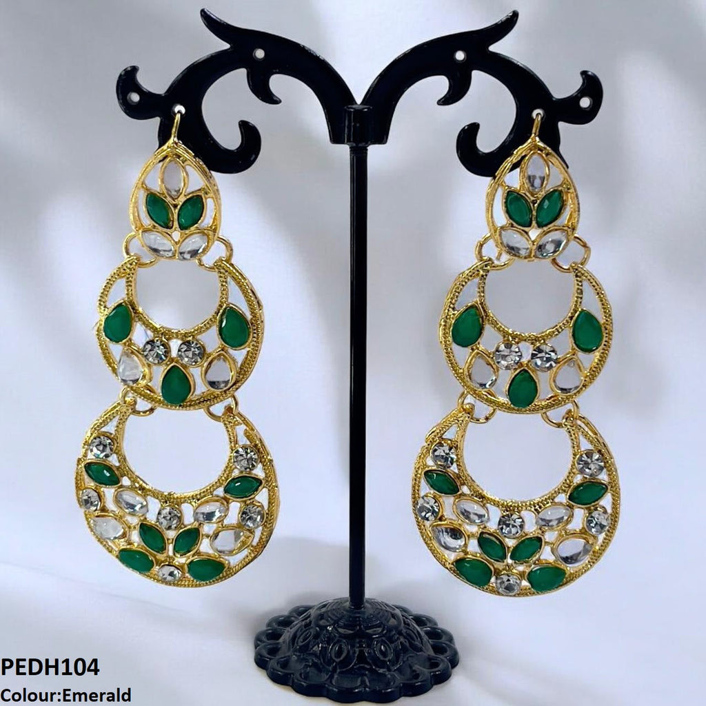 Double Moon Drop Earrings