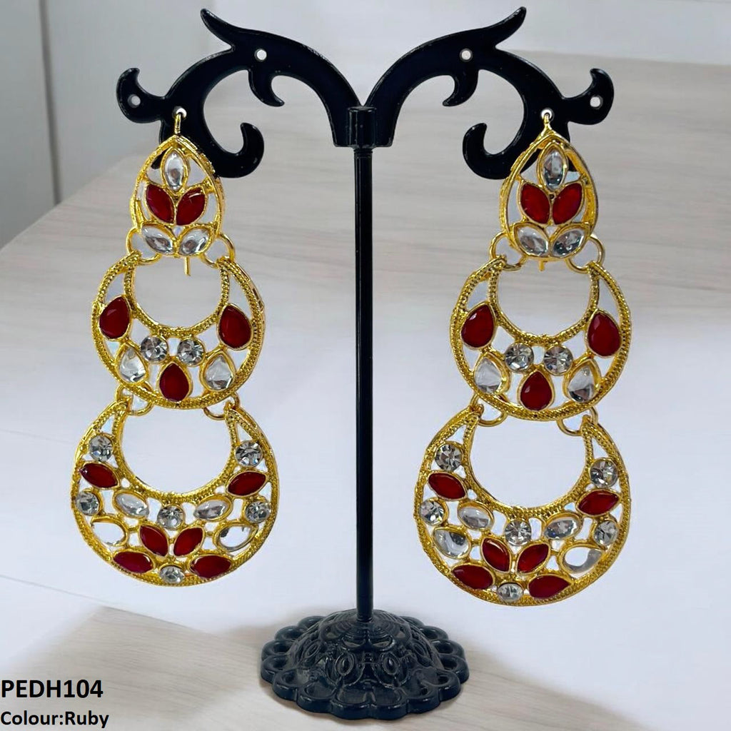 Double Moon Drop Earrings