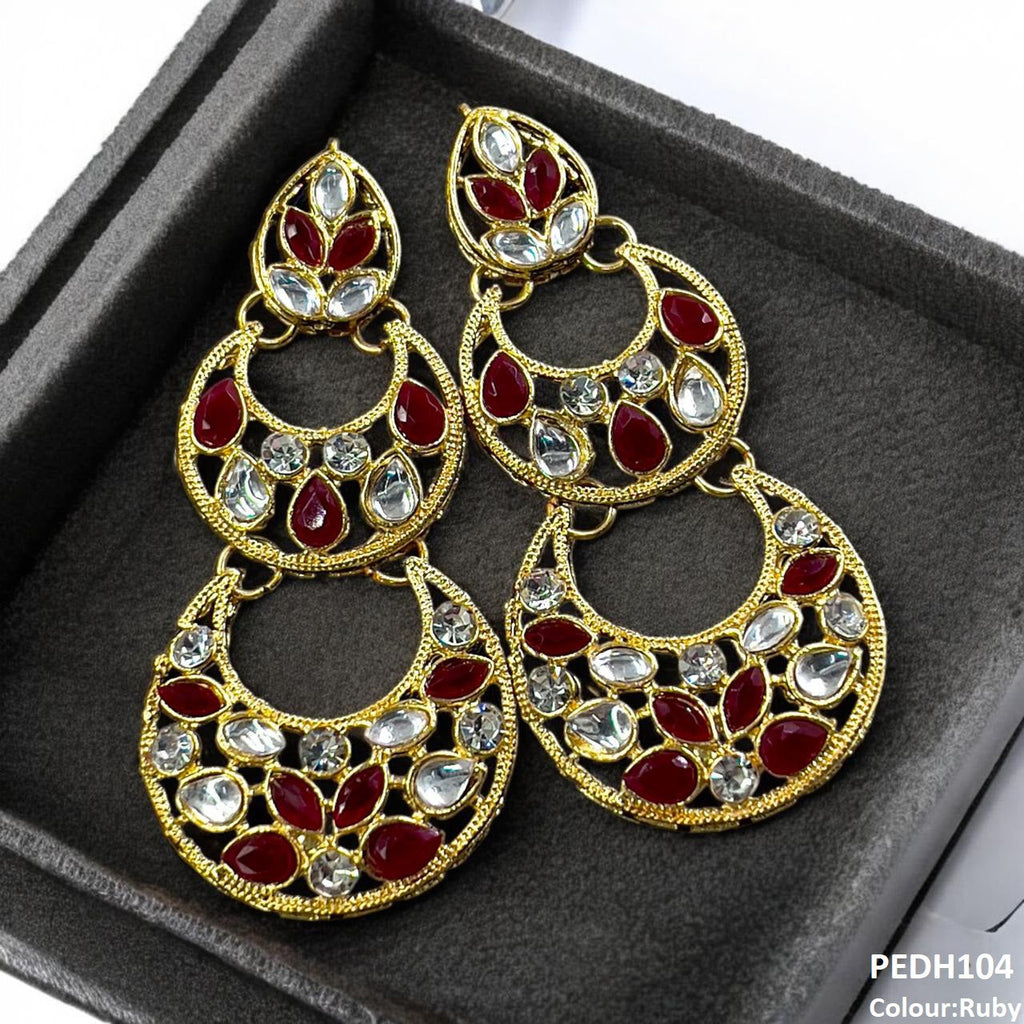 Double Moon Drop Earrings