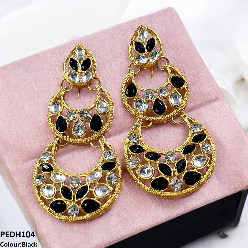 Double Moon Drop Earrings