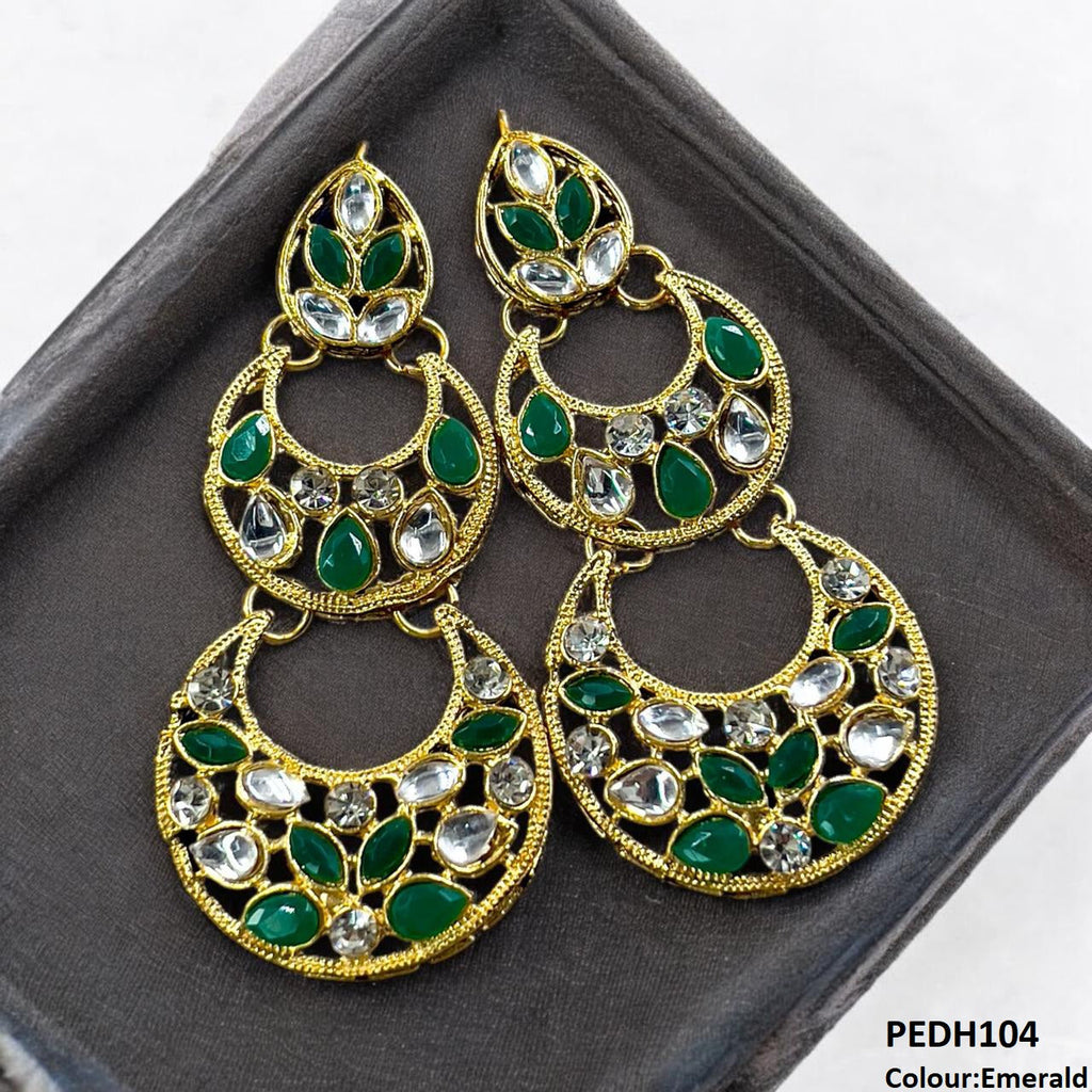 Double Moon Drop Earrings