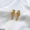 Covered Leaf Round Drop Earrings