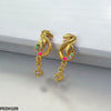 Covered Leaf Round Drop Earrings