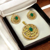 Flower Oval Pendant Set