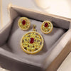 Flower Oval Pendant Set