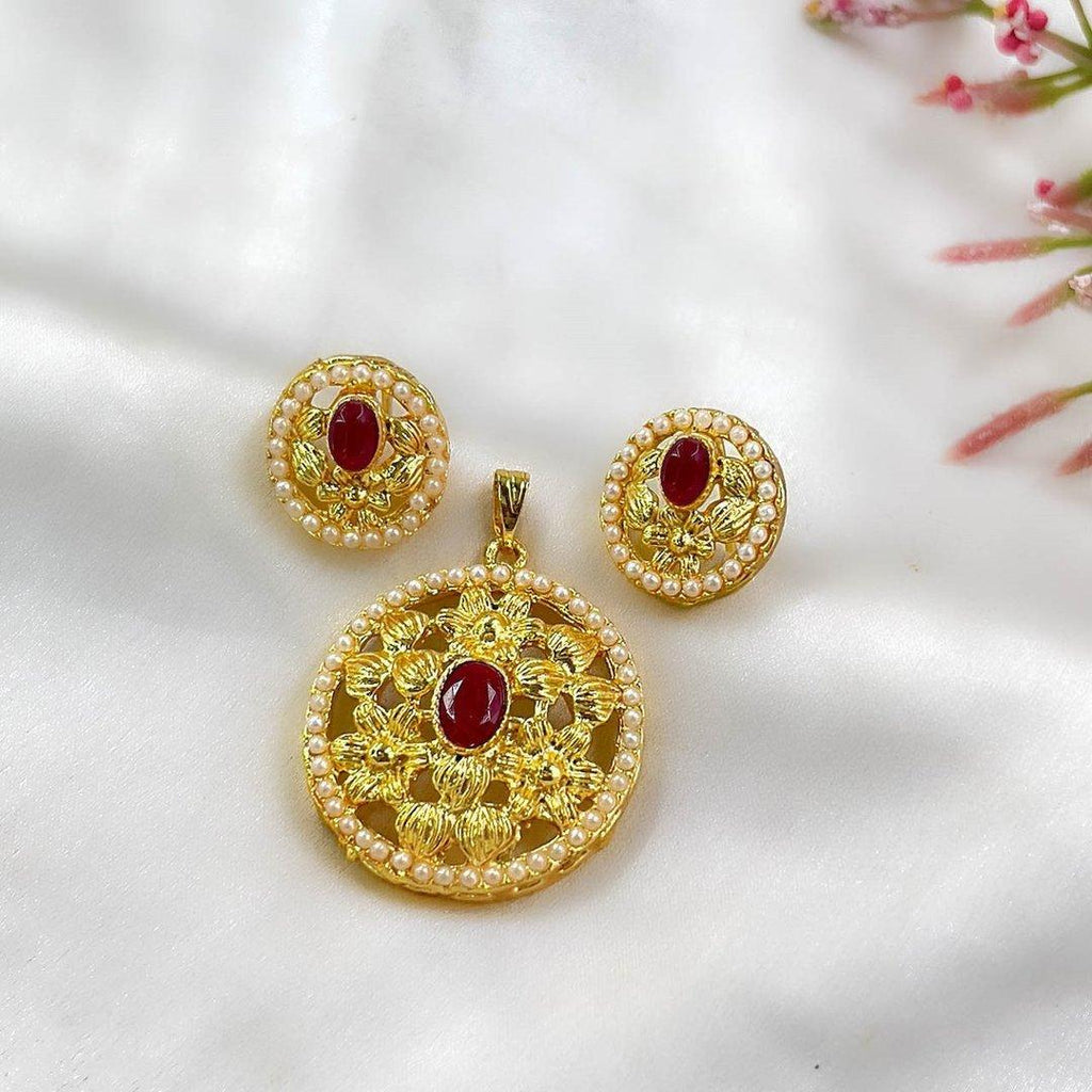 Flower Oval Pendant Set