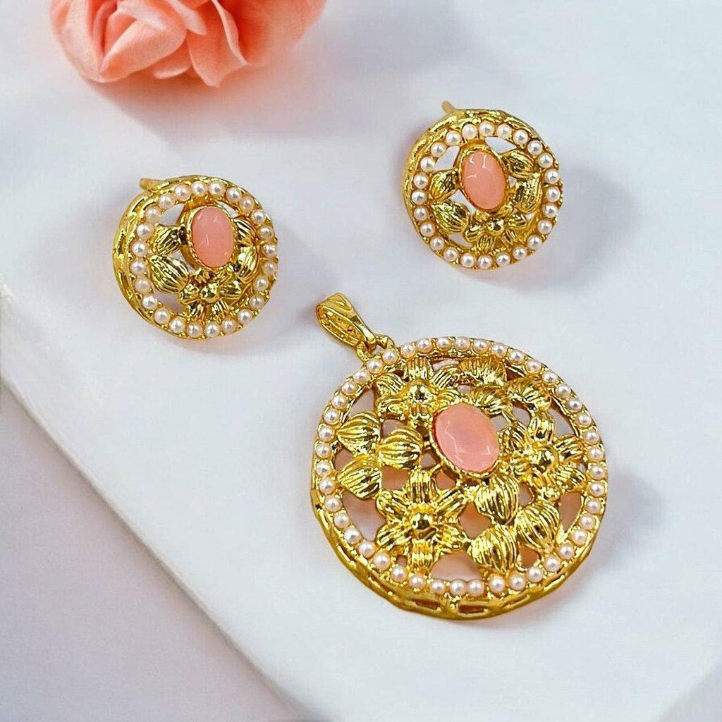 Flower Oval Pendant Set