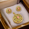 Flower Oval Pendant Set