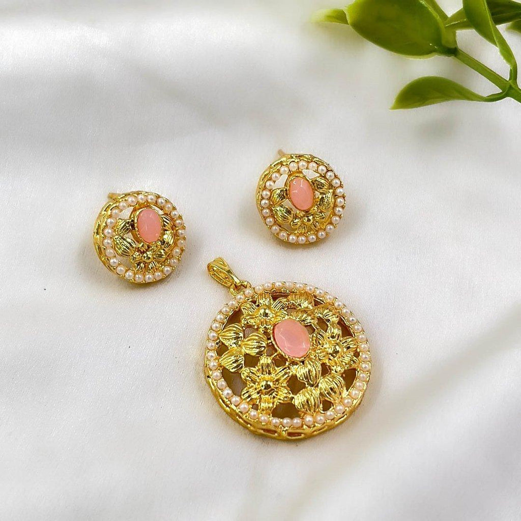 Flower Oval Pendant Set