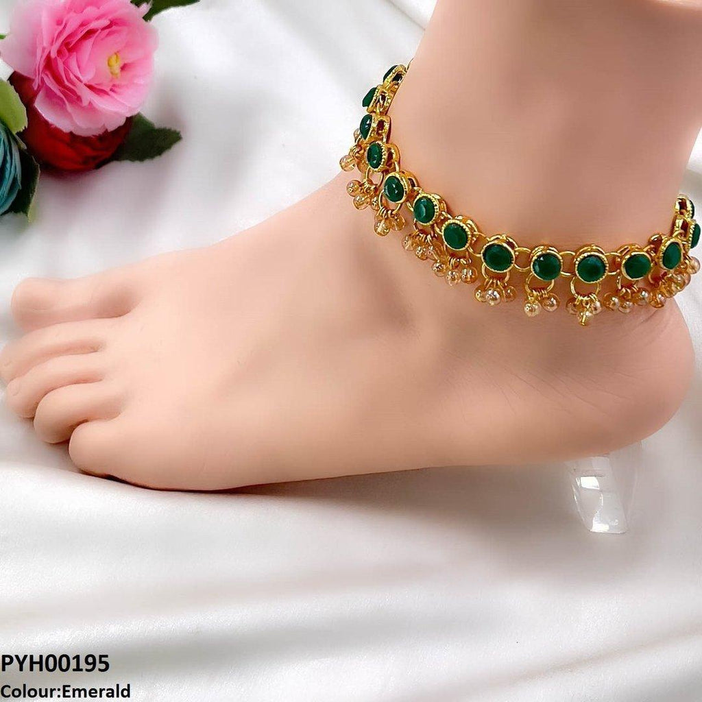 Round Pearl Drop Single Anklet
