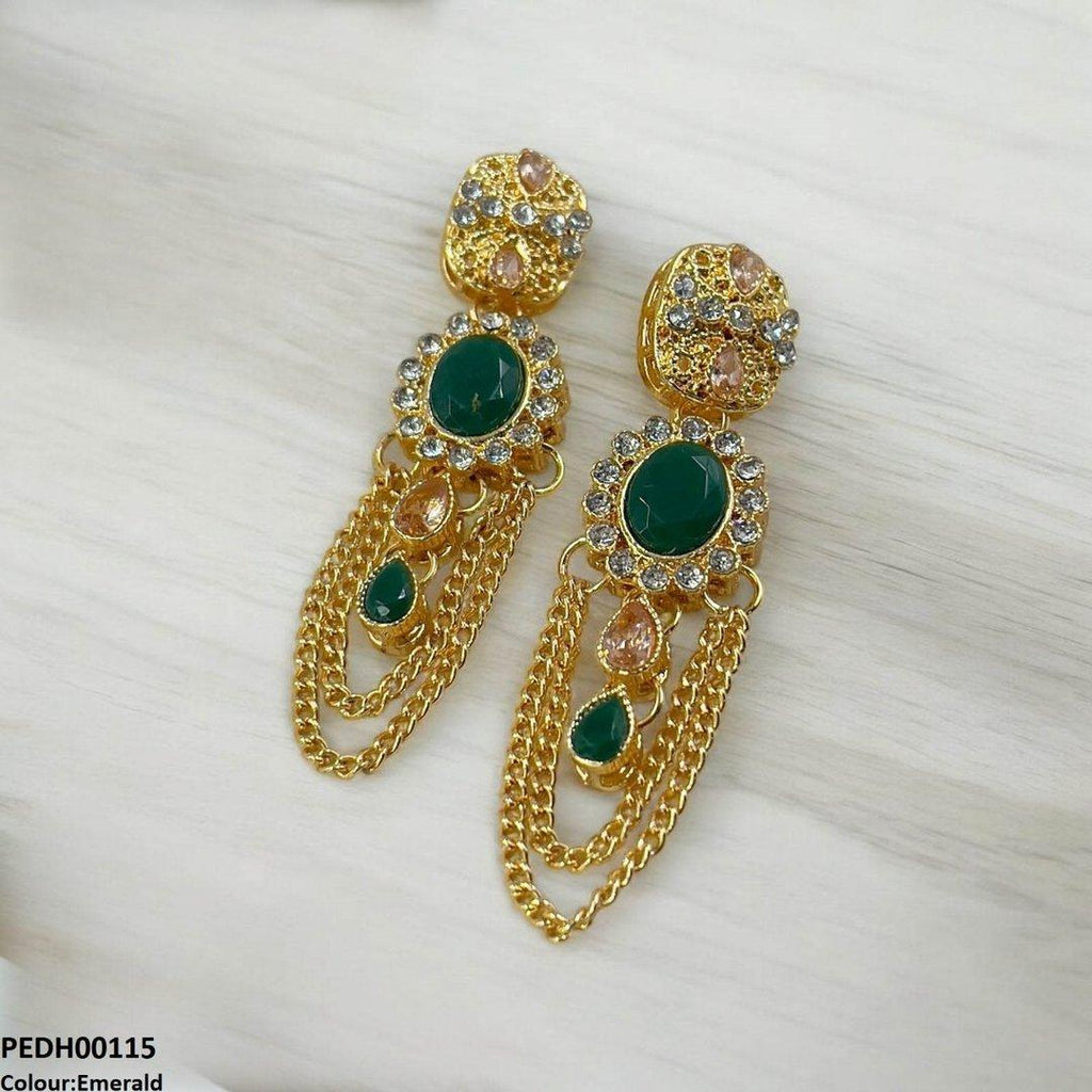 Double Chain Tear Drop Earrings