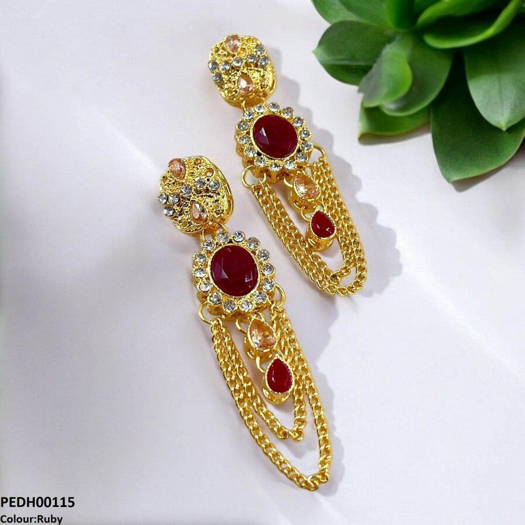 Double Chain Tear Drop Earrings