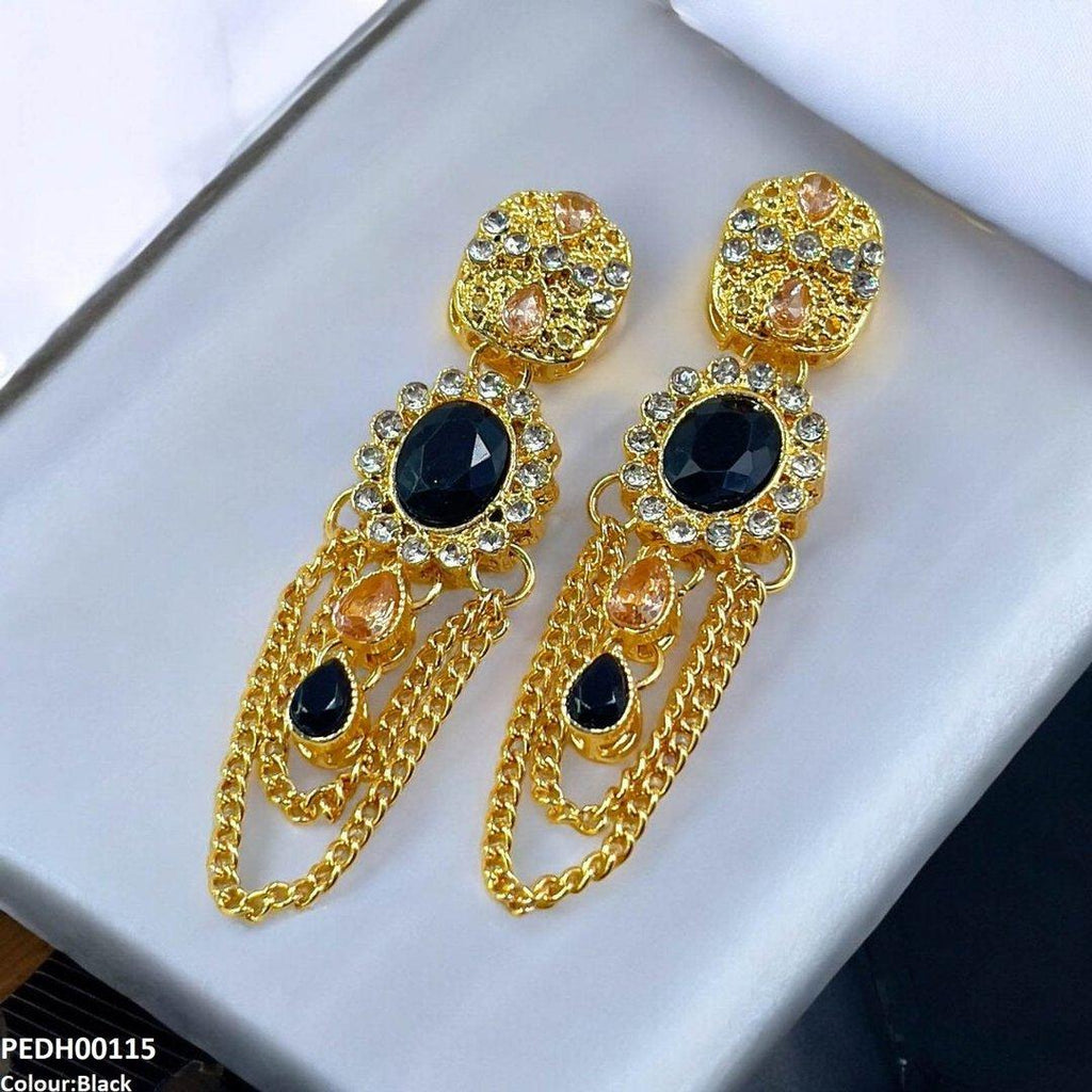 Double Chain Tear Drop Earrings