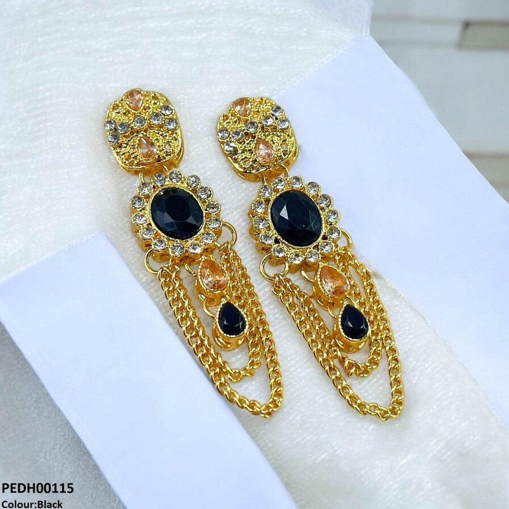 Double Chain Tear Drop Earrings