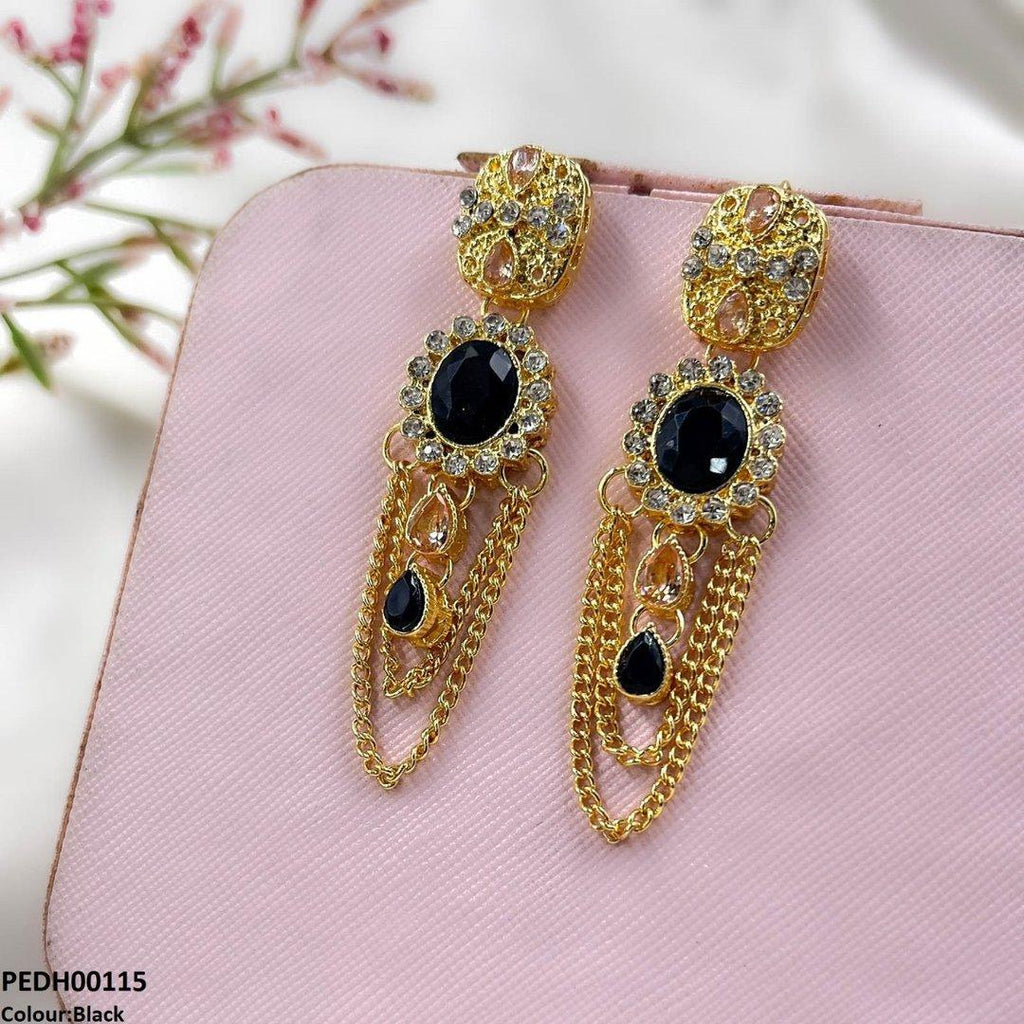 Double Chain Tear Drop Earrings