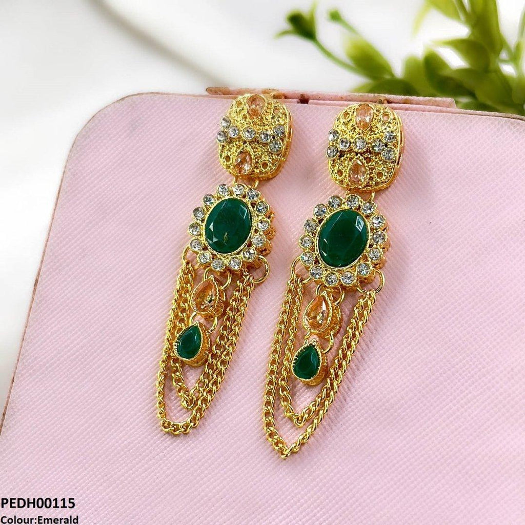 Double Chain Tear Drop Earrings