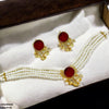 Circle Flower Pearl Choker Set