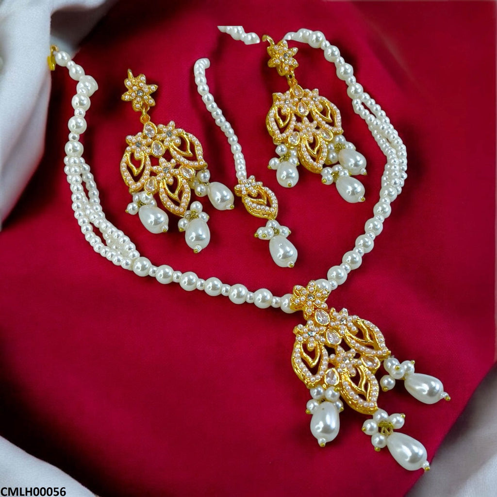 Flower Pearl Drop Mala Set