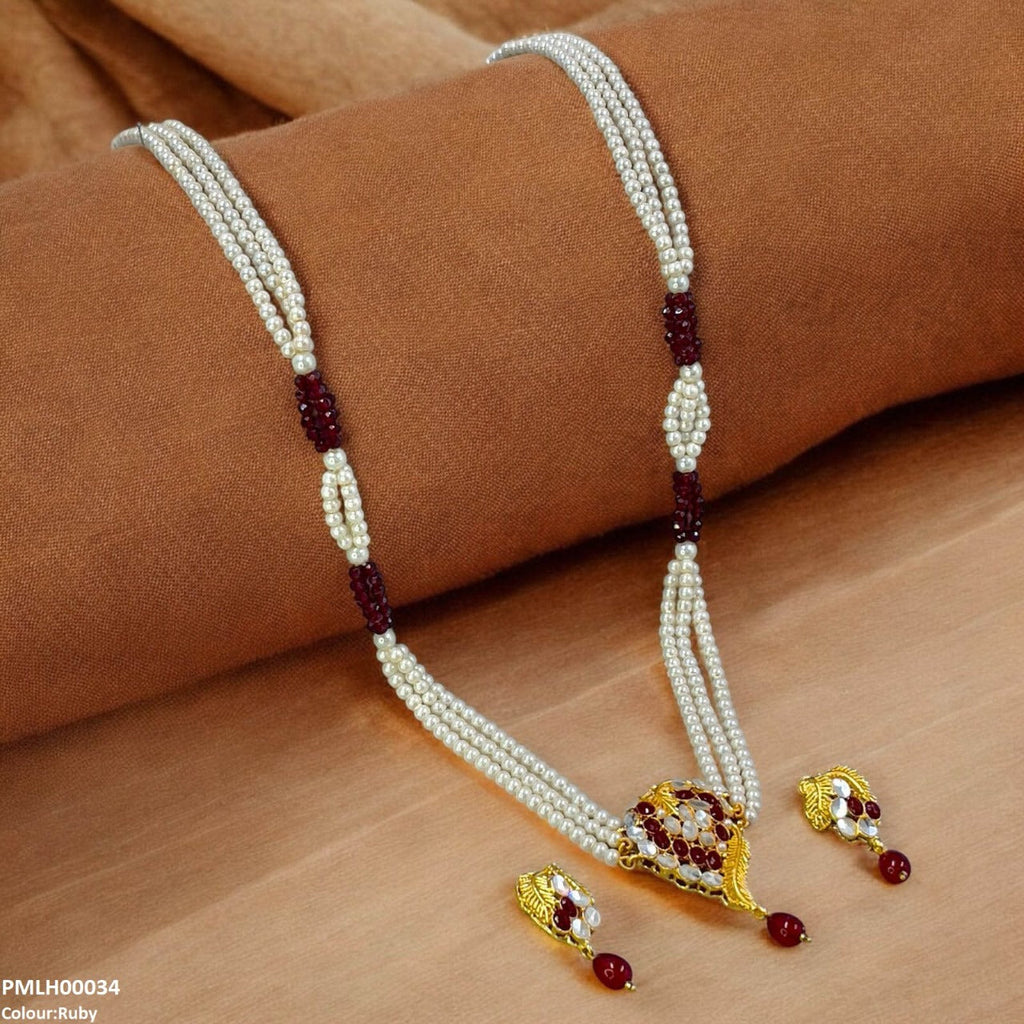 Leaf Pearl Drop Mala Set