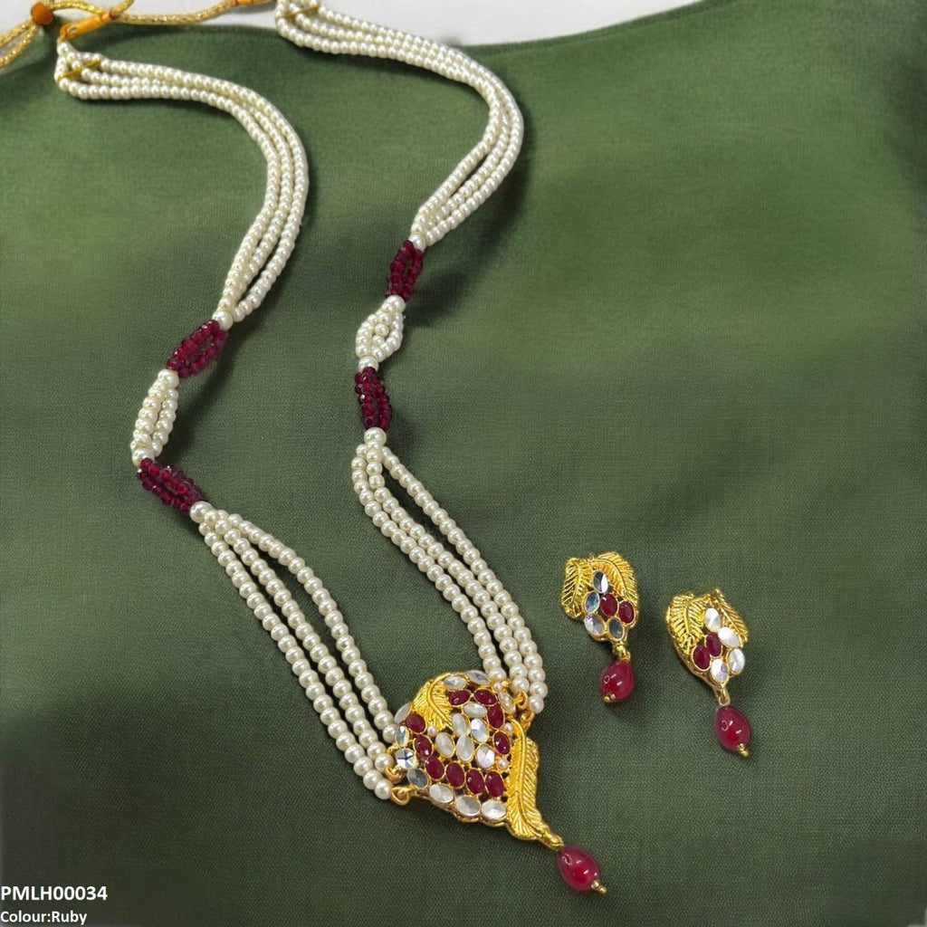 Leaf Pearl Drop Mala Set