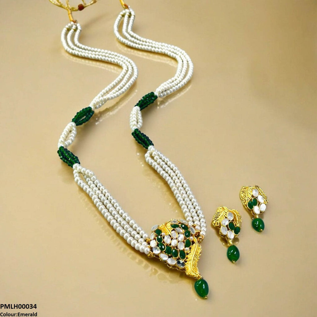Leaf Pearl Drop Mala Set