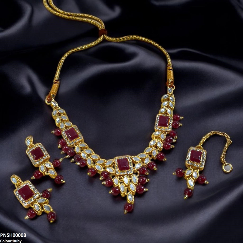 Rectangle/Tear Necklace Set