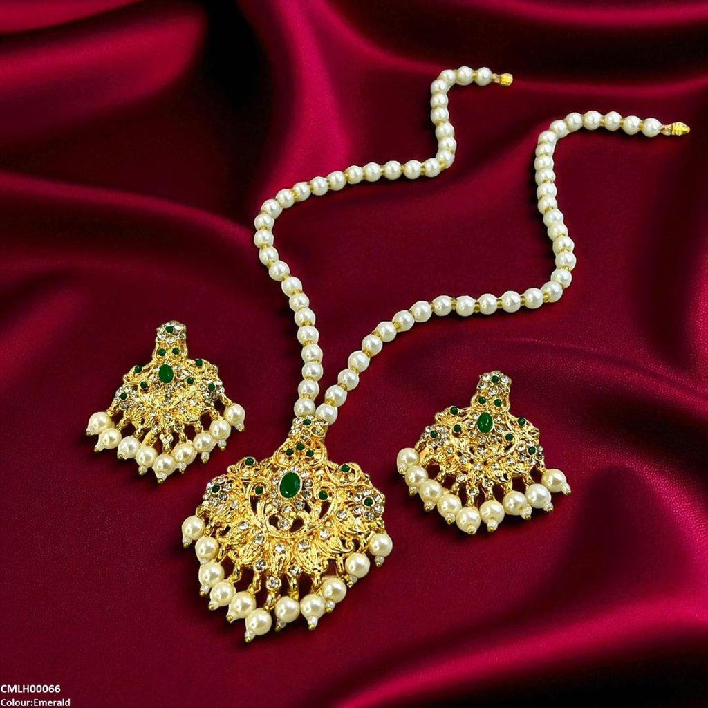 Oval/Flower Pearl Drop Mala Set