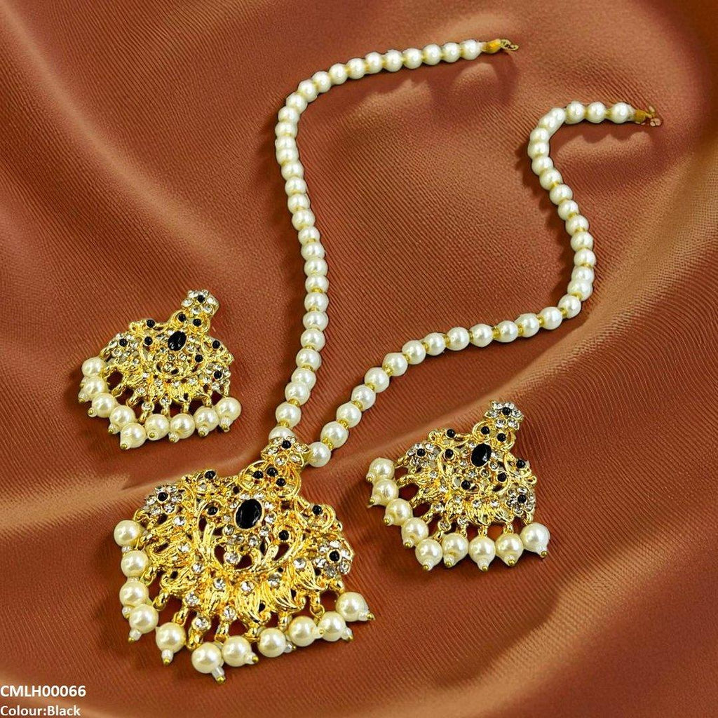 Oval/Flower Pearl Drop Mala Set