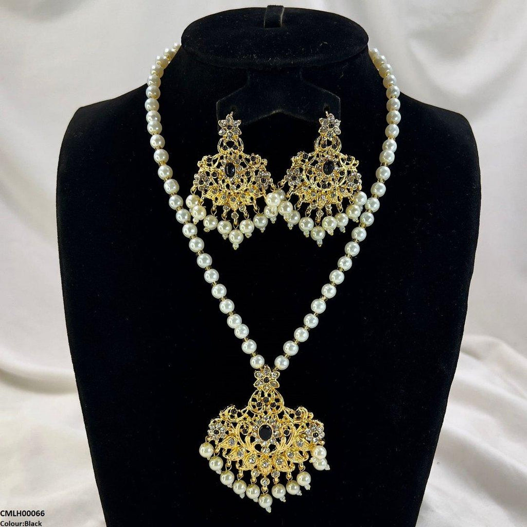 Oval/Flower Pearl Drop Mala Set