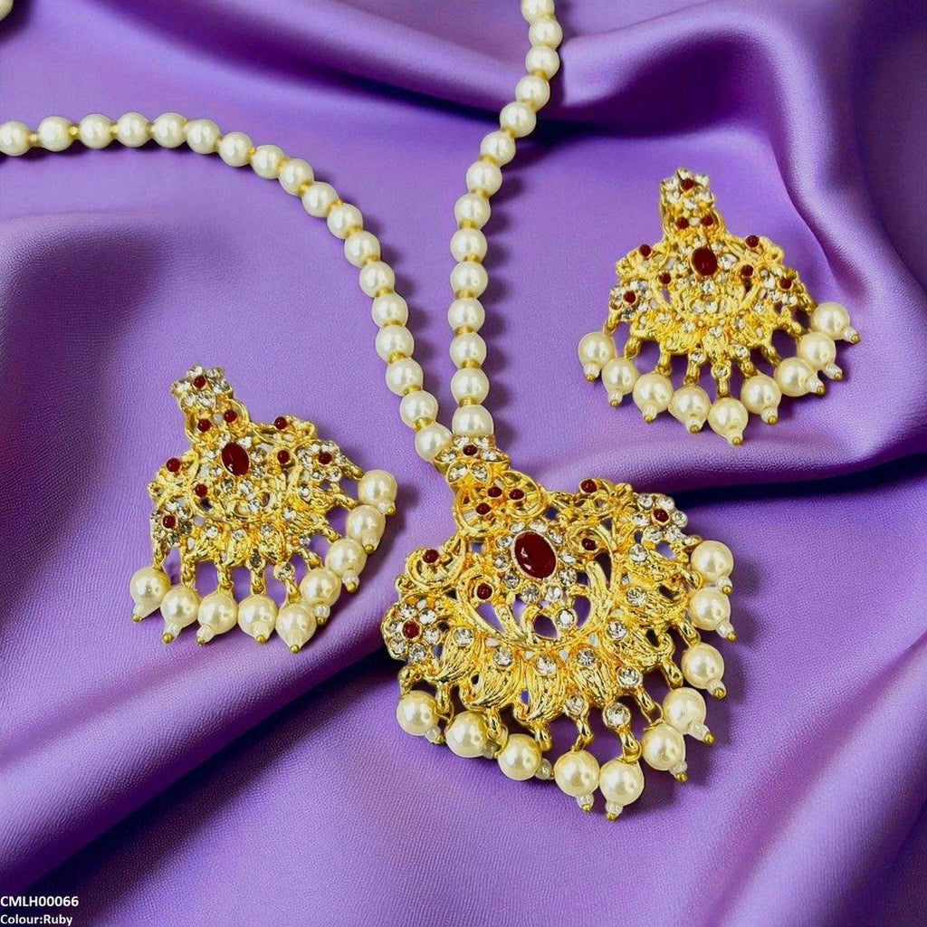 Oval/Flower Pearl Drop Mala Set