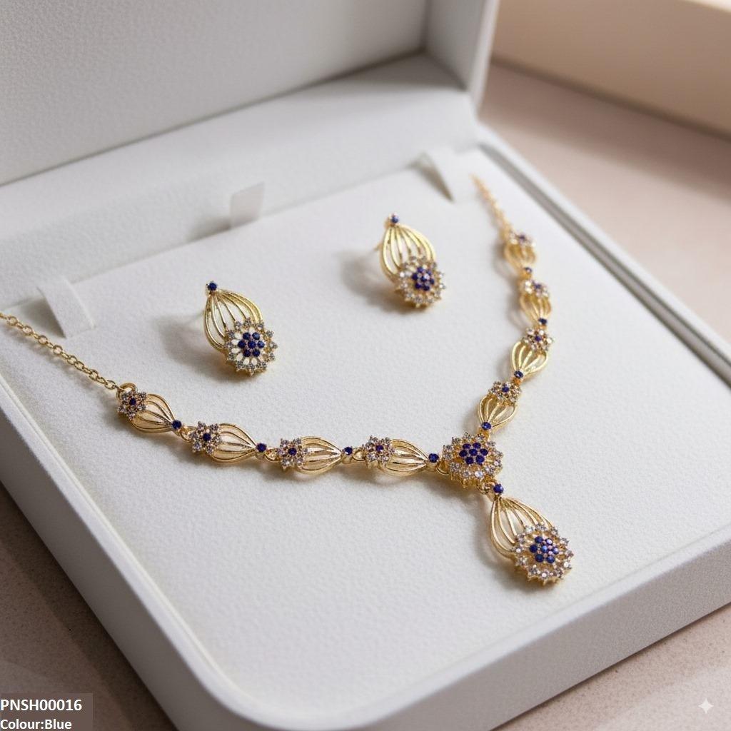 Rose Flower Necklace Set