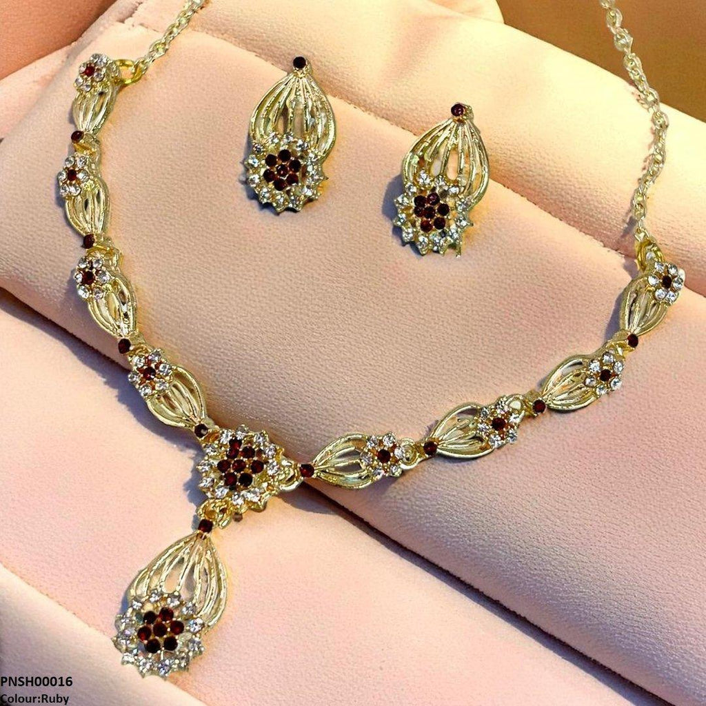 Rose Flower Necklace Set