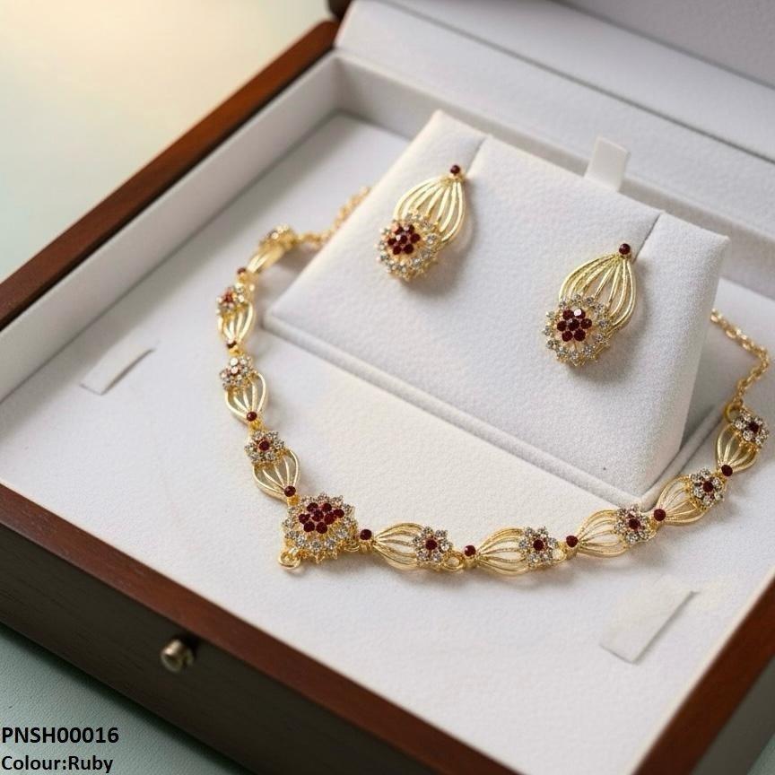 Rose Flower Necklace Set