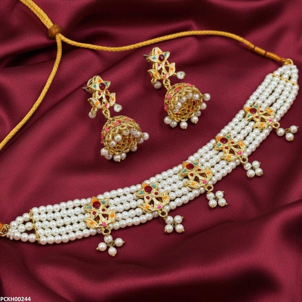 Multi Star Pearl Drop Choker Set