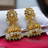 Round Flower Pearl Drop Jhumki