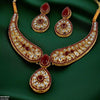 Flower Tear Drop Necklace Set
